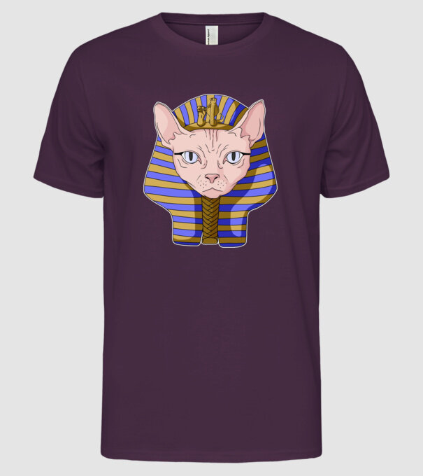 sphynx cat pharaoh model mov pe tricou