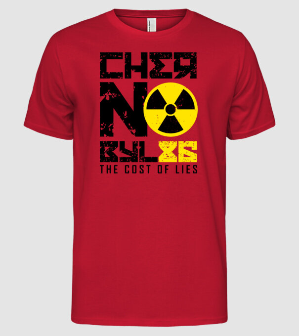 'Chernobyl ''86' model roșu pe tricou