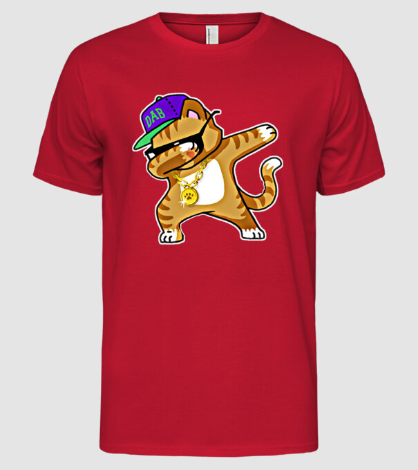 Cool Cat DAB model roșu pe tricou