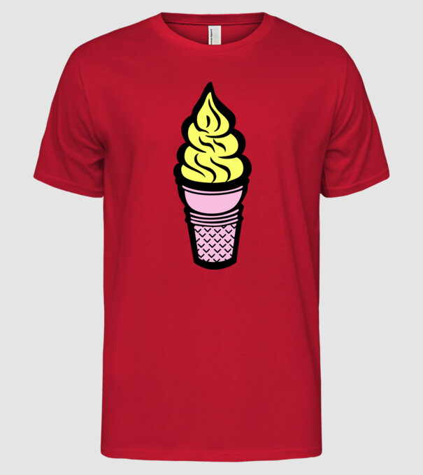 Înghețată model roșu pe tricou