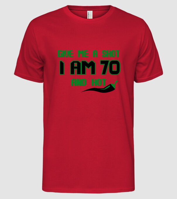 Give me a shot - 70 model roșu pe tricou