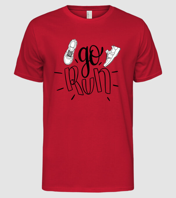 Go run 2c model roșu pe tricou