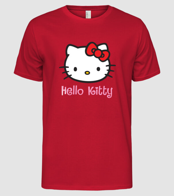 Hello Kitty model roșu pe tricou