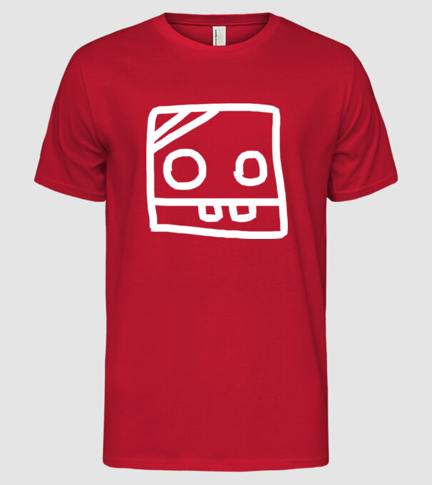 model roșu pe tricou