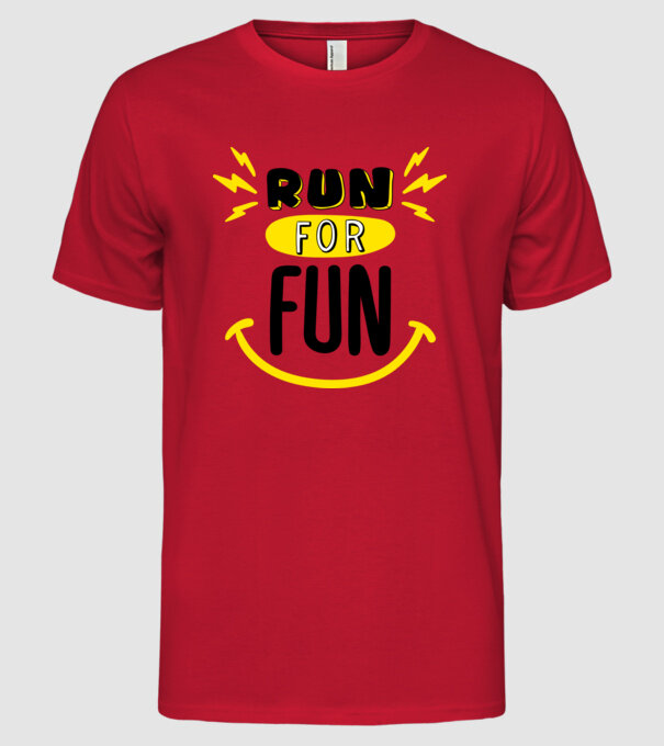 Run for fun model roșu pe tricou