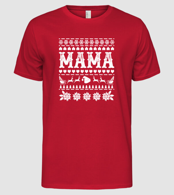 Mama Crăciun model roșu pe tricou