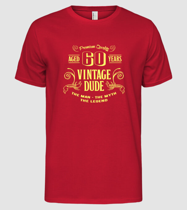 Vintage Dude - 60 model roșu pe tricou