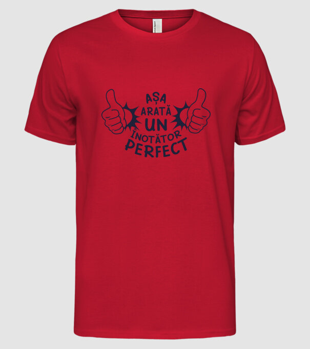 Așa arată un ÎNOTĂTOR perfect model roșu pe tricou