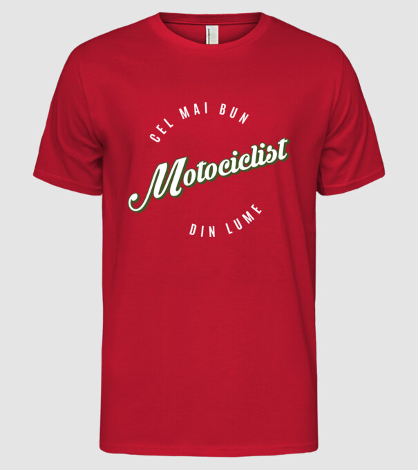 Cel mai bun Motociclist din lume model roșu pe tricou