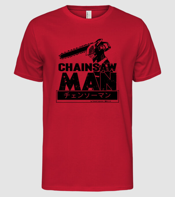 CSM - Chainsaw Man model roșu pe tricou