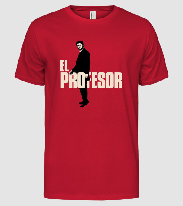 el professor la casa de papel model roșu pe tricou
