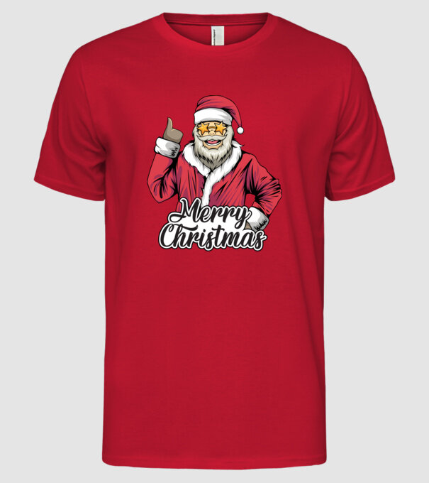 Merry christmas Santa model roșu pe tricou