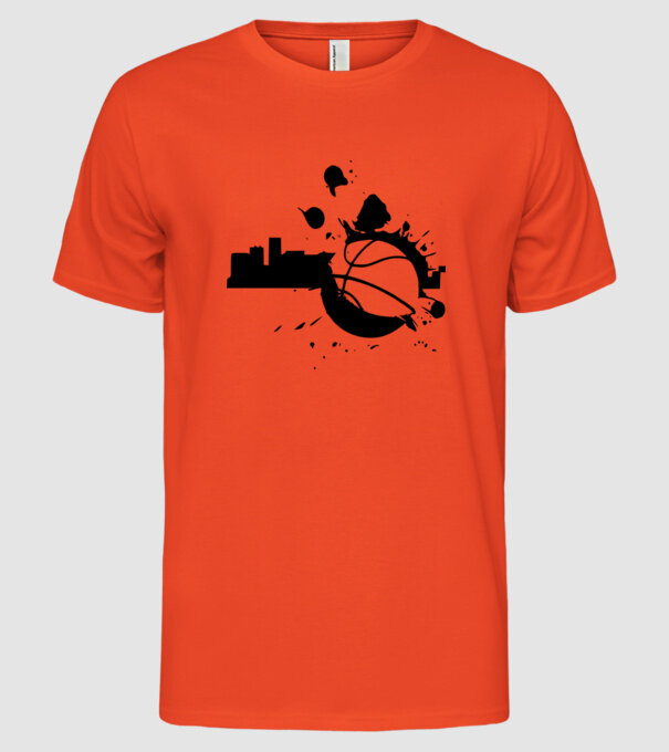basket-1sz model portocaliu pe tricou