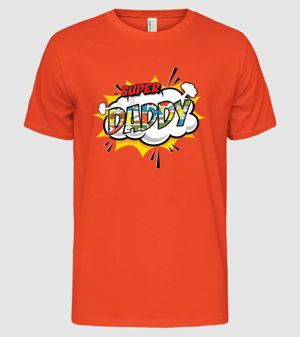 Comic Daddy model portocaliu pe tricou