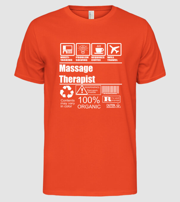 Massage teraphist model portocaliu pe tricou