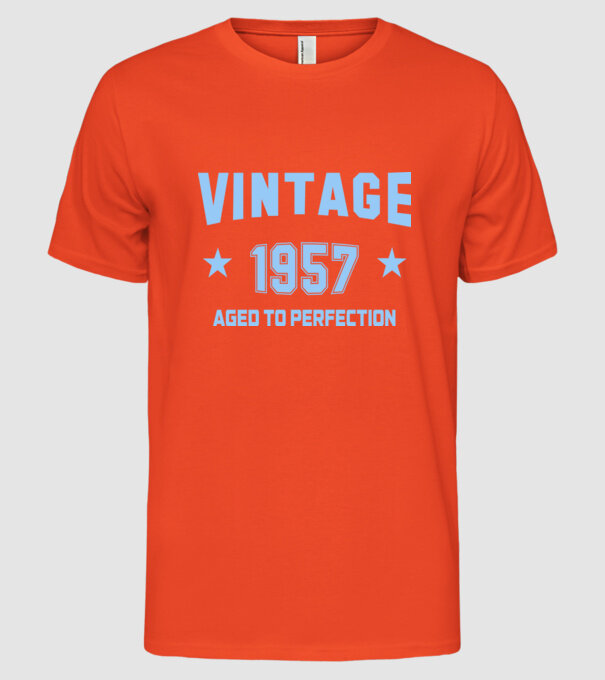 Vintage - 1957 model portocaliu pe tricou