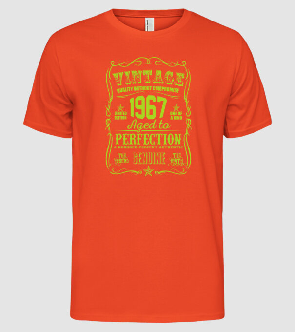 Vintage Perfection - 1967 model portocaliu pe tricou