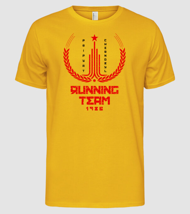 Chernobyl Running team model galben pe tricou