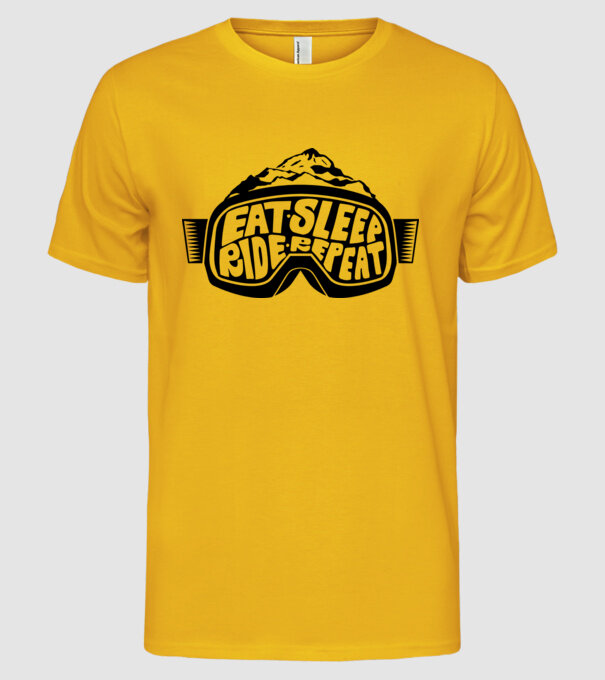 Eat sleep ride repeat model galben pe tricou