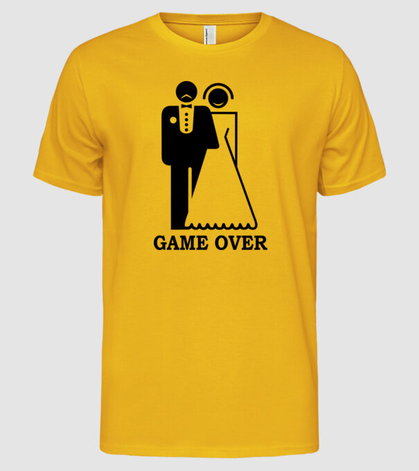 Game over model galben pe tricou