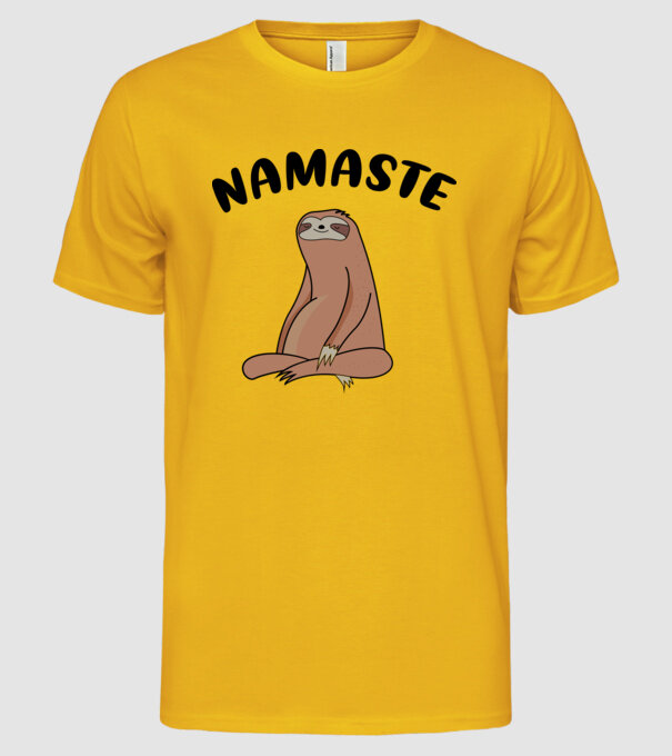 Leneș meditând model galben pe tricou