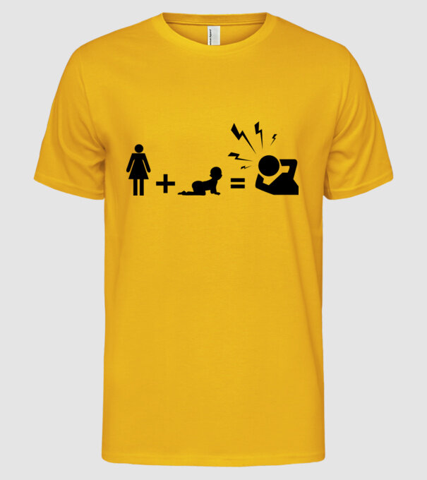 WIFE KIDS model galben pe tricou