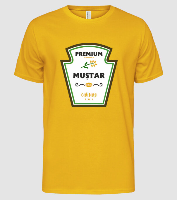 muștar premium - calitate model galben pe tricou