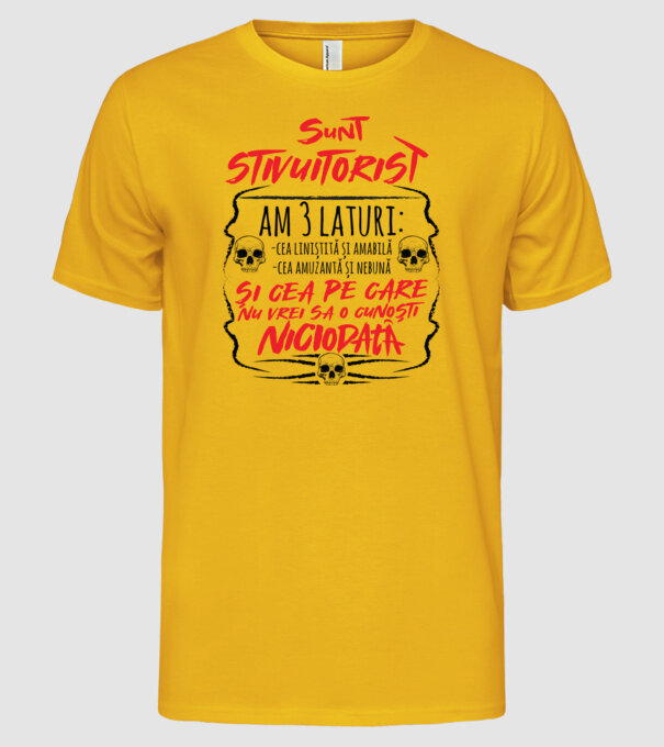sunt stivuitorist am 3 laturi model galben pe tricou