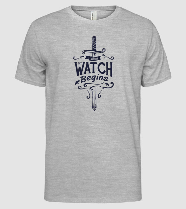 And now my watch begins model gri pe tricou