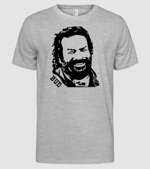 Față Bud Spencer model gri pe tricou