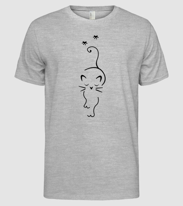 Cat walk model gri pe tricou