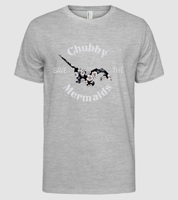 Chubby mermaid model gri pe tricou