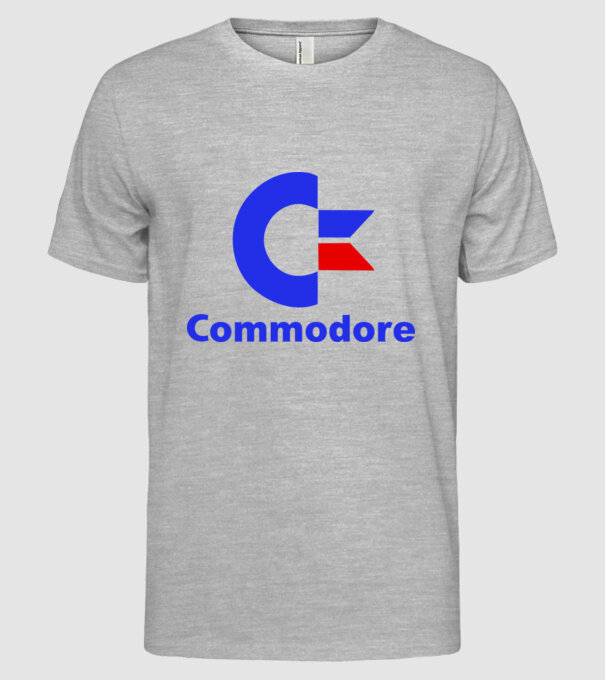 commodore 64 model gri pe tricou