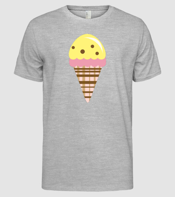 înghețată model gri pe tricou