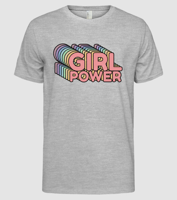 Girl power model gri pe tricou