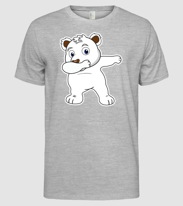 Urs polar DAB model gri pe tricou