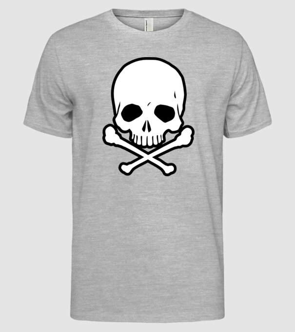 Craniu model gri pe tricou