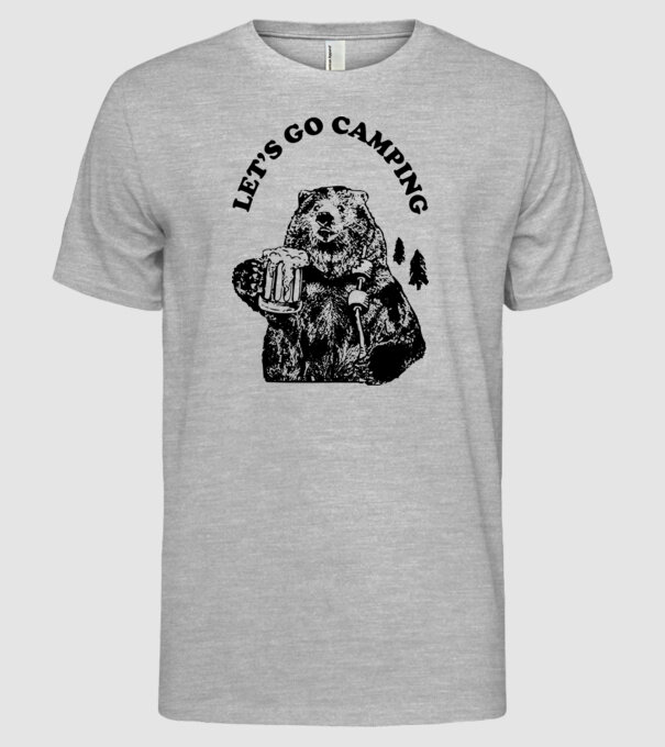 Lets go camping model gri pe tricou