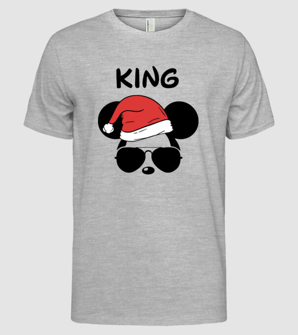 mickey santa king model gri pe tricou