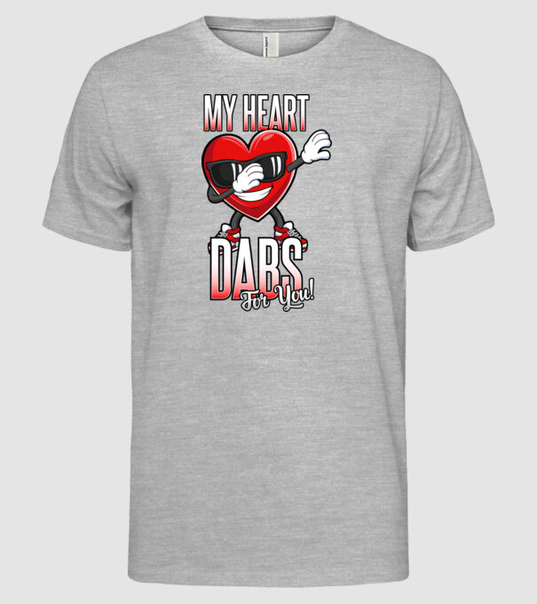 My Heart Dabs For You model gri pe tricou