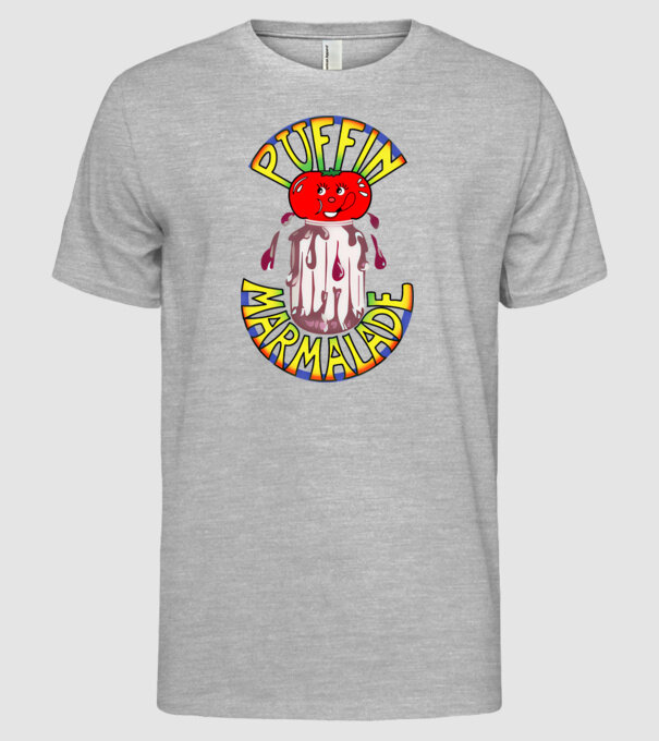 Gem puffin model gri pe tricou