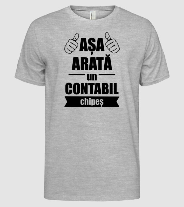 așa arată un contabil chipeș model gri pe tricou