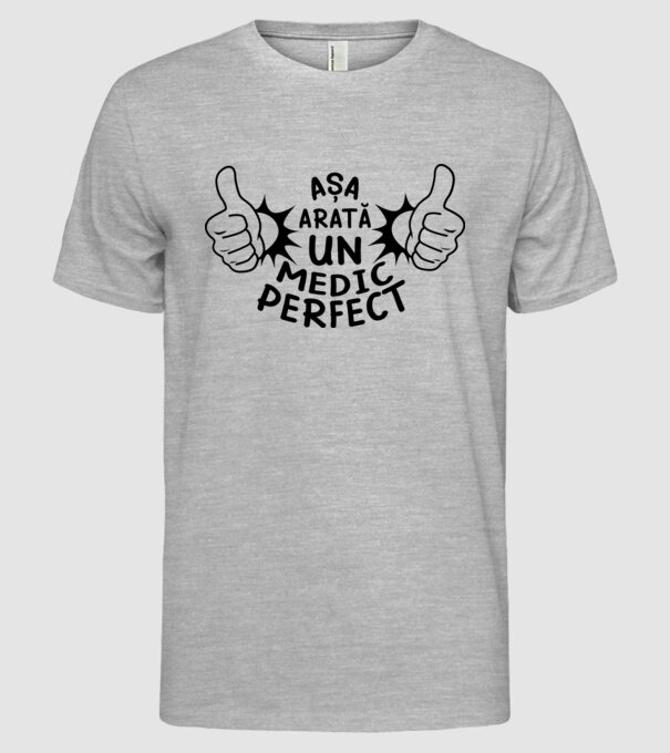 Așa arată un MEDIC perfect model gri pe tricou