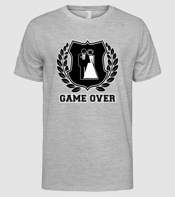 Bachelor GAME OVER model gri pe tricou