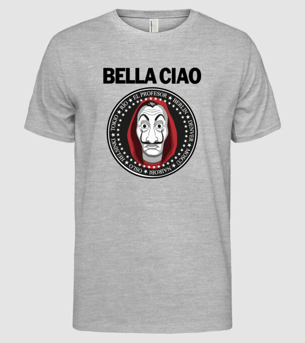 bella ciao stroke model gri pe tricou