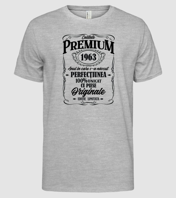 calitate premium -1963 - anul în care s-a născut - perfecțiunea - 100% unicat, cu piese originale, ediție limitată model gri pe tricou