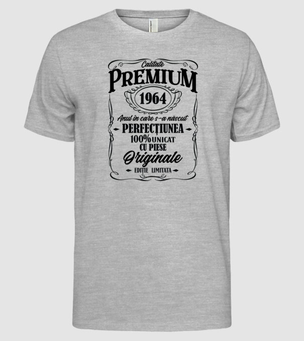 calitate premium -1964 - anul în care s-a născut - perfecțiunea - 100% unicat, cu piese originale, ediție limitată model gri pe tricou