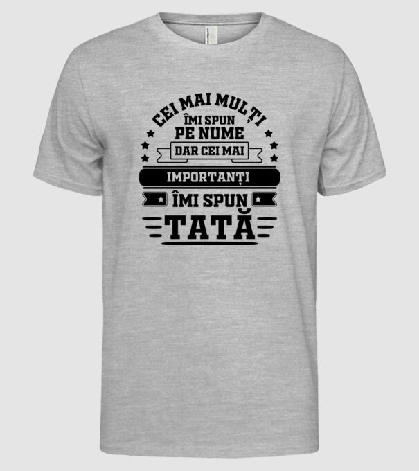 Cei mai mulți îmi spun pe nume, dar cei mai importanți îmi spun tată model gri pe tricou