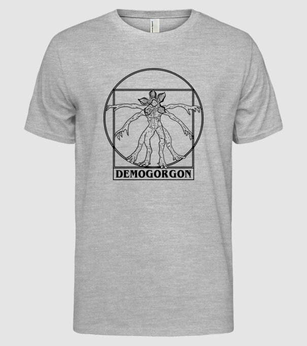 demogorgon da vinci model gri pe tricou