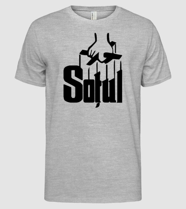 Soțul model gri pe tricou